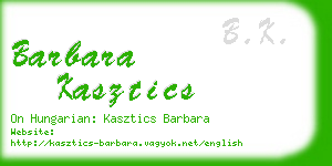 barbara kasztics business card